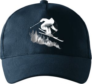 Skier v lese, bílý potisk