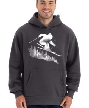 Skier v lese, bílý potisk