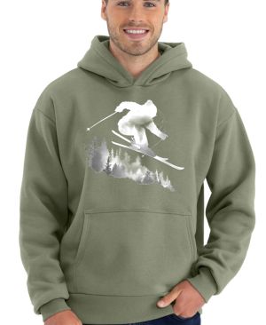 Skier v lese, bílý potisk