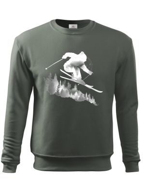 Skier v lese, bílý potisk