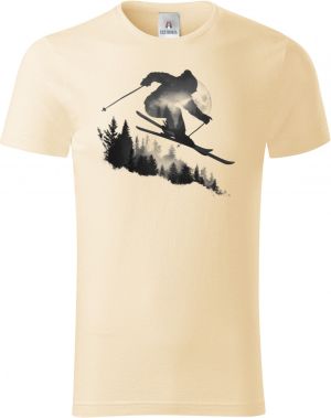 Skier v lese, černý potisk