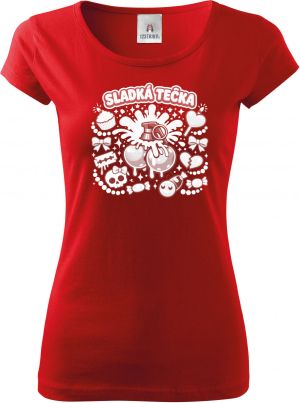 Sladká tečka, bílý potisk