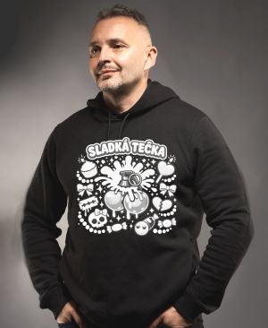 Sladká tečka, bílý potisk