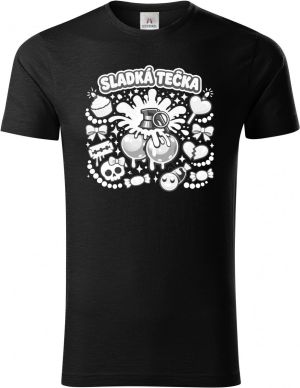 Sladká tečka, bílý potisk