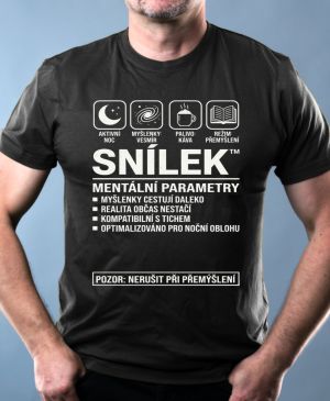 Snílek, bílý potisk