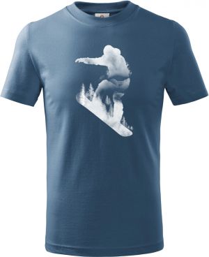 Snowboardista, bílý potisk