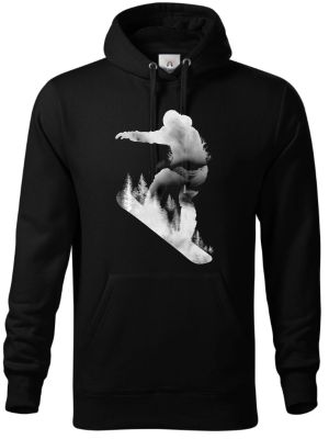 Snowboardista, bílý potisk