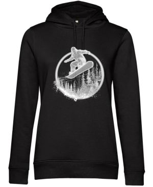 Snowboardista-neon. V1 ,bílý potisk