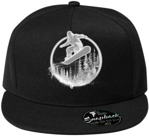 Snowboardista-neon. V1 ,bílý potisk