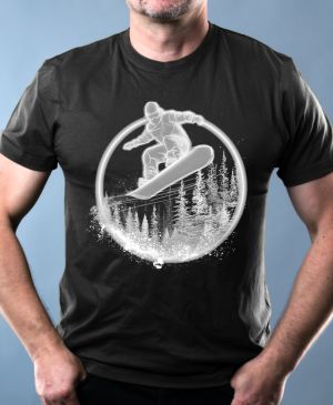 Snowboardista-neon. V1 ,bílý potisk