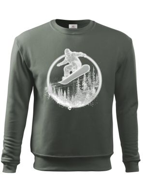 Snowboardista-neon. V1 ,bílý potisk
