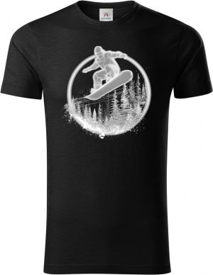 Snowboardista-neon. V1 ,bílý potisk