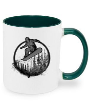 Snowboardista-neon. V1, černý potisk
