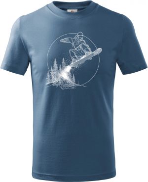 Snowboardista-neon. V2 ,bílý potisk