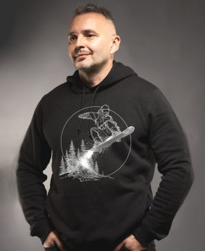 Snowboardista-neon. V2 ,bílý potisk