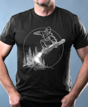 Snowboardista-neon. V2 ,bílý potisk