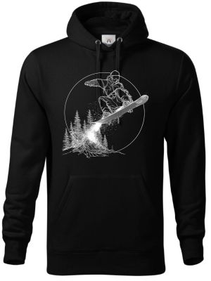Snowboardista-neon. V2 ,bílý potisk