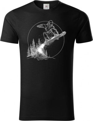 Snowboardista-neon. V2 ,bílý potisk