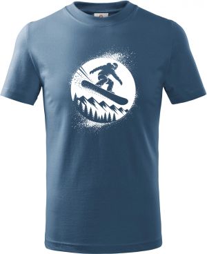Snowboardista. V1, bílý potisk