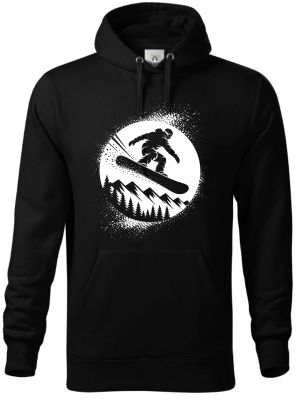Snowboardista. V1, bílý potisk
