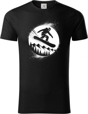 Snowboardista. V1, bílý potisk