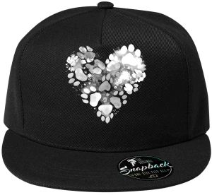 Srdce z tlapek, bílý potisk