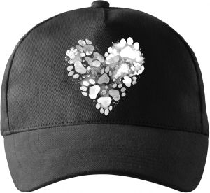 Srdce z tlapek, bílý potisk