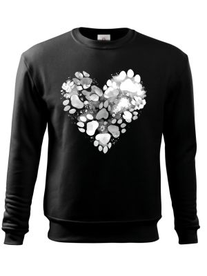 Srdce z tlapek, bílý potisk