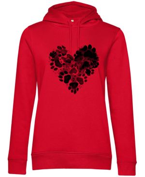 Srdce z tlapek, černý potisk