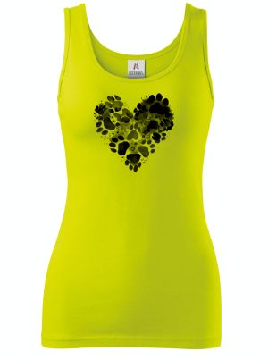 Srdce z tlapek, černý potisk