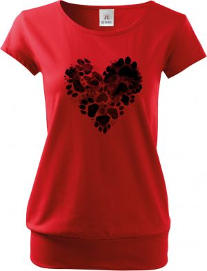 Srdce z tlapek, černý potisk