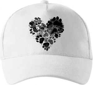 Srdce z tlapek, černý potisk