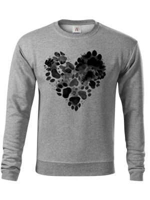 Srdce z tlapek, černý potisk