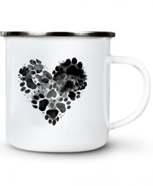 Srdce z tlapek, černý potisk