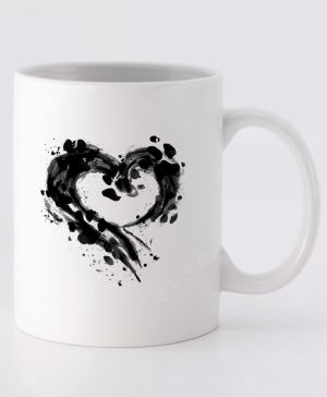 Srdce z tlapek, V2, černý potisk