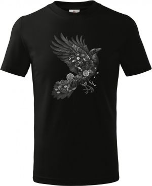 Steampunková vrána, bílý potisk