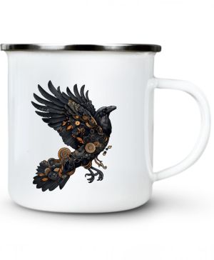 Steampunková vrána, bílý potisk