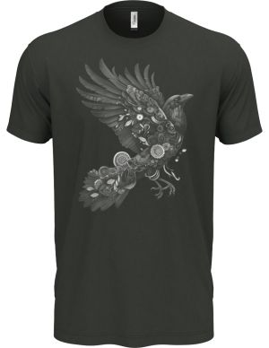 Steampunková vrána, bílý potisk