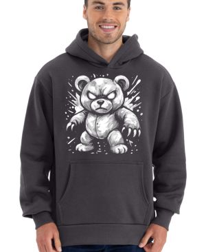 Street art medvěd, bílý potisk