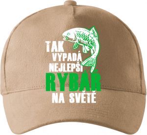 Tak vypadá nejlepší rybář na světě. Bílý a zelený tisk.