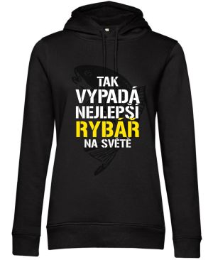 Tak vypadá nejlepší rybář na světě. Bílý a žlutý tisk.