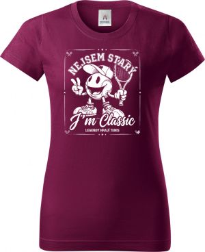 Tenisový klasik, bílý potisk