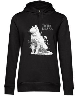 Tichá krása, kočka, bílý potisk