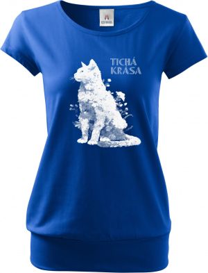 Tichá krása, kočka, bílý potisk