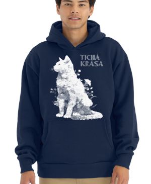 Tichá krása, kočka, bílý potisk