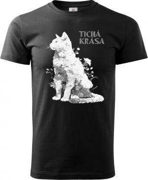 Tichá krása, kočka, bílý potisk