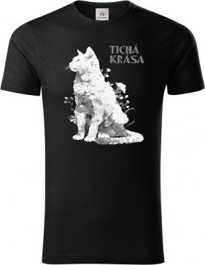Tichá krása, kočka, bílý potisk