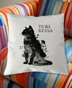 Tichá krása, kočka, černý potisk