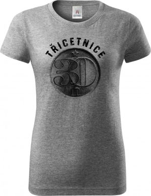 Třicetnice, černý tisk, ideální dárek k narozeninám