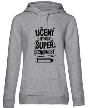 Učení je moje super schopnost, černý potisk